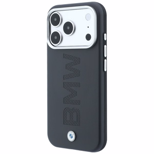 BMW Sign Centered Deboss dėklas, skirtas iPhone 18 Pro Max / 17 Pro Max, suderinamas su MagSafe – pilkas