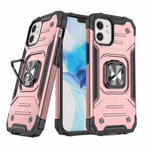 Wozinsky Ring Armor iPhone 14 dėklas telefonui su magnetiniu laikikliu ir žiedu, aukso spalvos