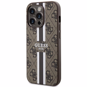 Guess GUHMP14LP4RPSW iPhone 14 Pro 6.1" rudas/rudas kietas dėklas 4G Printed Stripes MagSafe