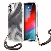Guess GUHCP12SKSMAGR iPhone 12 mini 5.4 pilkas kietas dėklas Marble kolekcija