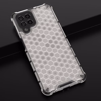 Korėtas dėklas šarvuotas dangtelis su geliniu rėmeliu Samsung Galaxy M53 5G Permatomas