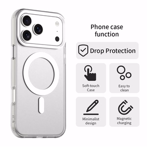 Baltas magnetinis hibridinis dėklas iPhone 18 Pro / 17 Pro, atsparus kritimams