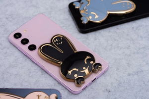 Lipnus telefono stovas RABBIT - juodas