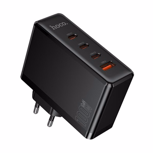 Įkroviklis Hoco N85 100W 3xUSB-C/USB-A juodas