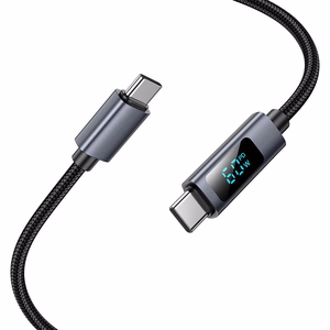 Kabelis USB C į USB C Hoco 3A 60W su skaitmenine indikacija 1 m X112 juodas