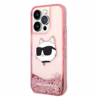 Karl Lagerfeld KLHCP14XLNCHCP iPhone 14 Pro Max 6.7" pink/pink kietas dėklas Glitter Choupette Head