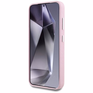 Karl Lagerfeld Saffiano Pilnai Apgaubtas Pailgintas Metalinis Logotipas Magnetinis dėklas Samsung Galaxy S25 - rožinė