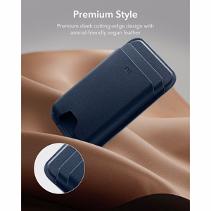 ESR Classic su RFID apsauga magnetinis „MagSafe“ kortelių dėklas telefonui – tamsiai mėlynas
