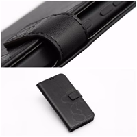 MEZZO knygos tipo dėklas telefonui XIAOMI Redmi Note 14 4G (GLOBAL - 164,84mm x 78,15mm x 8,16mm) su meškiuku, juodas