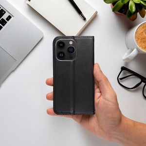SMART MAGNETO knygos tipo dėklas telefonui IPHONE 15 Pro juodas