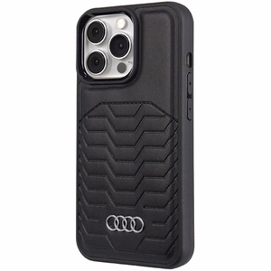 Audi sintetinės odos dėklas MagSafe iPhone 13 Pro Max - juodas