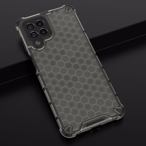 Korėtas dėklas šarvuotas dangtelis su geliniu rėmeliu Samsung Galaxy M53 5G Juodas