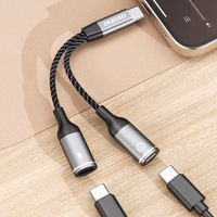 Dudao L13C+ 2in1 USB-C adapteris - pilkas