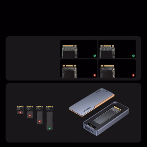 Ugreen D703 USB4 40Gb/s M.2 NVMe SSD dėklas su aktyviu aušinimu - pilkas