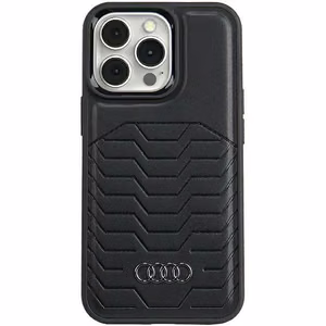 Audi Sintetinės odos dėklas telefonui su Magnetine iPhone 15 Pro - juodas