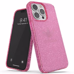 Adidas OR apsauginis skaidrus dėklas Blizgučiai iPhone 13 Pro / iPhone 13 - rožinis