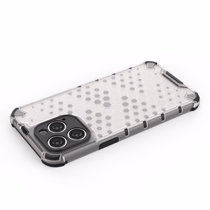 Honeycomb dėklas telefonui iPhone 14 Pro Max šarvuotas hibridinis dangtelis skaidrus