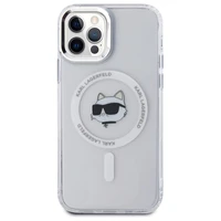 Karl Lagerfeld IML Metalinė Choupette galva MagSafe dėklas iPhone 12 - baltas