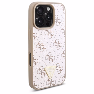 Guess New 4G Triangle dėklas telefonui iPhone 16 Pro - baltas