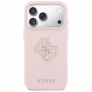 Guess HC PU FW RESIN LOGO PINK dėklas iPhone 17 Pro Max 6,9"