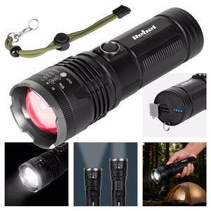 High-power rechargeable flashlight, 20 W