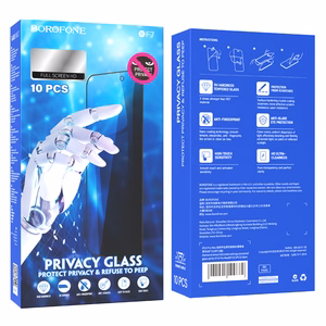 Borofone apsauginis stiklas BF7 Diamond Armor pilnas ekranas Anti-spy Iphone X/XS/11 Pro - 10 vienetų