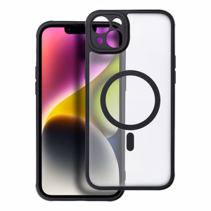 Dėklas telefonui – pilnai matinis magnetinis dėklas, suderinamas su MagSafe IPHONE 14 Plus, juodas