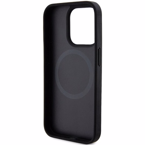 DKNY Odinis spausdintas rašto metalinis logotipas Magnetinis dėklas telefonui iPhone 15 Pro Max - juodas