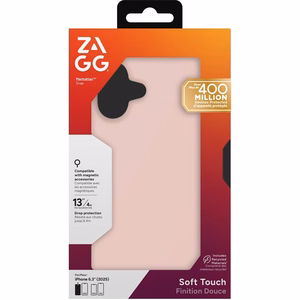 Dėklas telefonui ZAGG MANHATTAN SNAP suderinamas su MagSafe IPHONE 17 rožinis