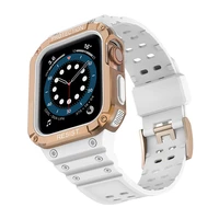 Apsauginė apyrankė Apple Watch 38/40/41mm šarvuotas dėklas - balta, rožinis auksas