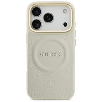 Guess Peony Hot Stamp MagSafe dėklas telefonui iPhone 17 Pro - smėlio spalvos