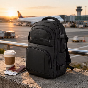 Wozinsky WPW-20L Backpack with Laptop Pocket for 15" Travel 40x20x25 cm for Hand Luggage - Black