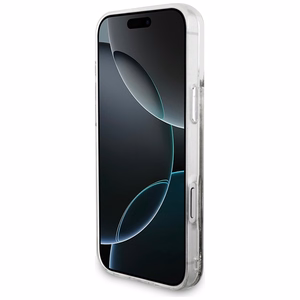 Guess Skysti dėklas. Blizgučiai Pakabukai iPhone 17 Pro Max - sidabrinė