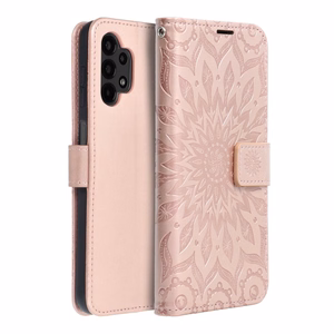 MEZZO knyginis dėklas telefonui SAMSUNG A13 4G mandala rožinis auksas
