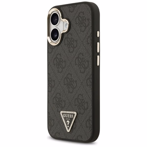 Guess 4G Triangle Logo MagSafe dėklas telefonui iPhone 17 - juodas ir auksinis