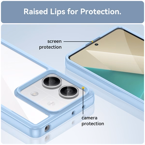 Dėklas telefonui Xiaomi Redmi Note 13 5G su gelio rėmeliu - mėlynas