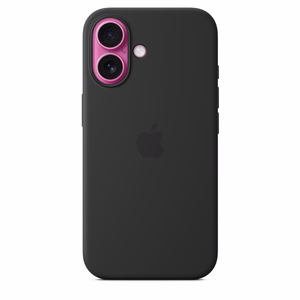 Apple Silicone Case - silikoninis dėklas su MagSafe, skirtas iPhone 16, juodas