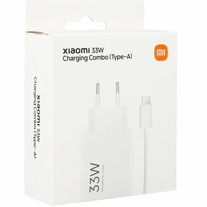 Xiaomi MDY-16-EF 1xUSB-A 33W sieninis įkroviklis su 3A USB-C kabeliu - baltas
