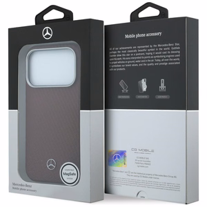 Mercedes odinis MagSafe dėklas iPhone 17 Pro Max medžio efektas - raudonas