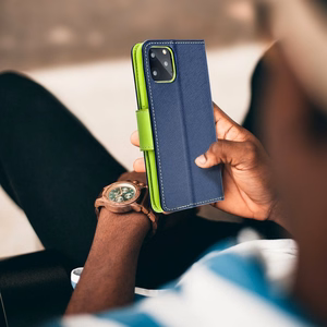 Flip case for Xiaomi Redmi NOTE 13 PRO 5G Fancy Book navy blue / lime