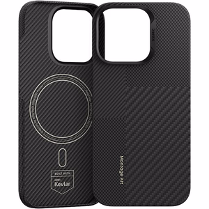 Benks Montage Magnetinis Armor Air Kevlar dėklas PC rėmas 600D+1500D (MB65) Iphone 16 Pro juodas