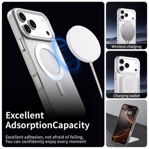 Baltas magnetinis hibridinis PC, PET ir TPU dėklas iPhone 18 Pro Max / 17 Pro Max