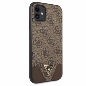 Guess 4G Triangle Collection dėklas telefonui iPhone 11 6.1" / Xr 6.1" - Rudas
