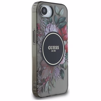 Guess IML Flowers Magnetinis dėklas telefonui iPhone 16e - juodas