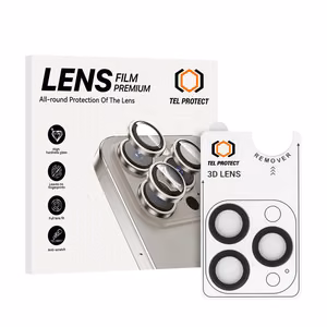 Tel Protect 3D Lens juodi grūdinti apsauginiai stiklai Apple iPhone 18 Pro / 18 Pro Max kameros lęšiams (3 vnt.)