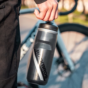 Rockbros 620 ml termo gertuvė dviračiui, be BPA, pereinamos juodos spalvos