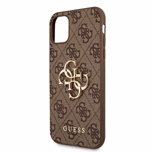 Guess 4G Big Metal Logo dėklas iPhone 11 Pro Max rudas