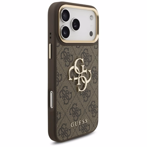 Guess 4G Big 4G Classic Logo Big Strap Metal Buttons dėklas iPhone 17 Pro Max (m) - rudas
