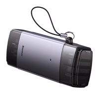 Baseus Lite Series SD/TF atminties kortelių skaitytuvas, USB + USB-C (pilkas)