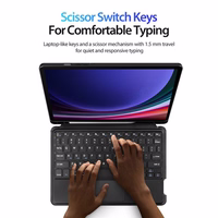 DUX DUCIS dėklas DK sulankstomas su belaidžiu klaviatūra SAMSUNG Tab S9/S9FE/S10FE juodas